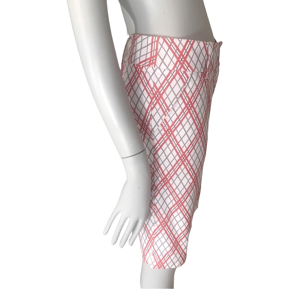 GG BLUE Golf Shorts Diamond Plaid Long Short Red White Grey Size 6 - Picture 5 of 16